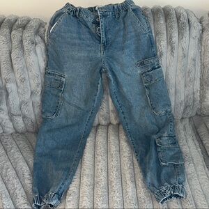 Forever 21 Blue Cargo Jeans